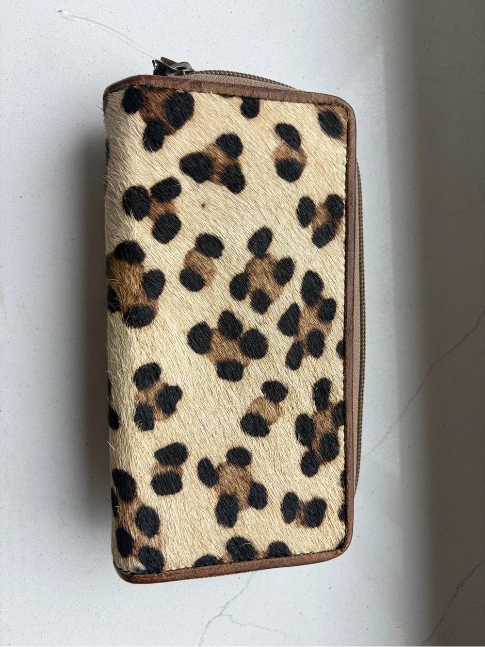 Haute Southern Hyde Leopard Print Zip Wallet with Decorative Concho